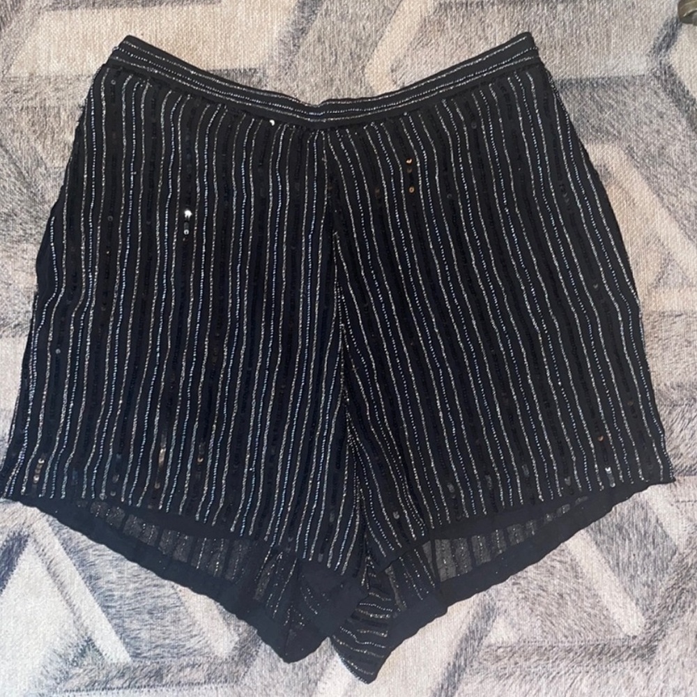 MLV Black Silver Beaded Shorts